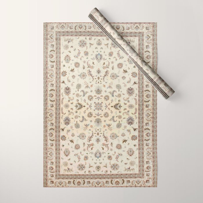 Antique Persian Delicate Ivory Cream  Wrapping Paper Gallery Image 1