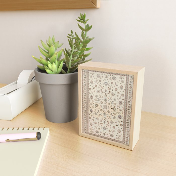 Antique Persian Delicate Ivory Cream  Mini Art Print Gallery Image 2