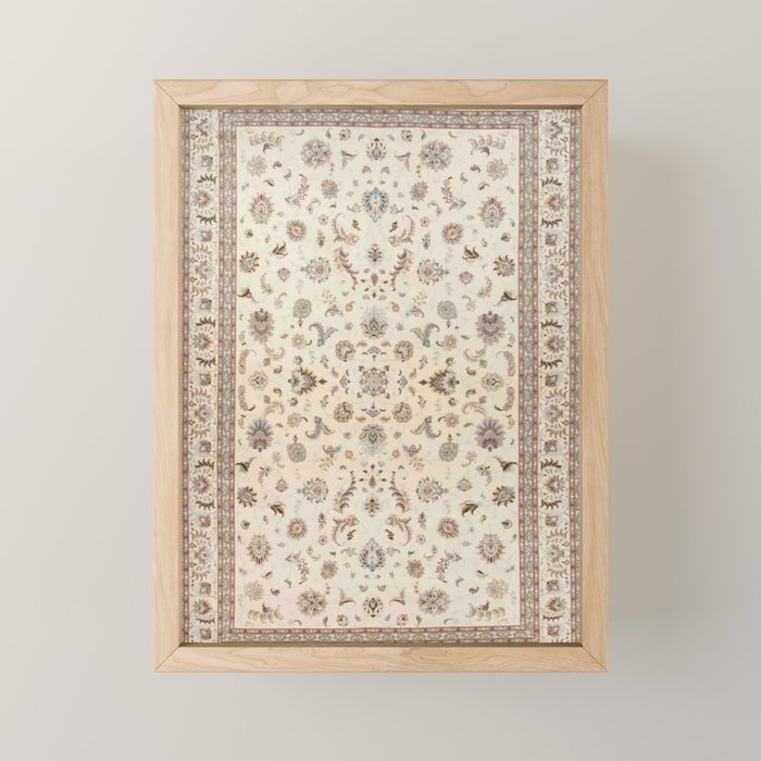 Antique Persian Delicate Ivory Cream  Mini Art Print Gallery Image 1