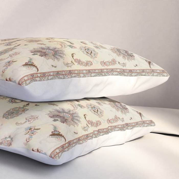 Antique Persian Delicate Ivory Cream  Pillow Sham Gallery Image 3