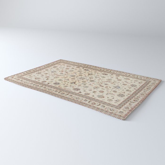 Antique Persian Delicate Ivory Cream  Rug Gallery Image 3