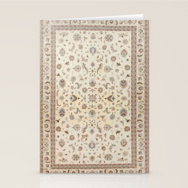 Antique Persian Delicate Ivory Cream  Stationery Card Gallery Image 2