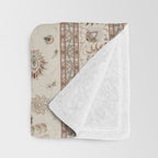 Antique Persian Delicate Ivory Cream  Throw Blanket Gallery Image 3