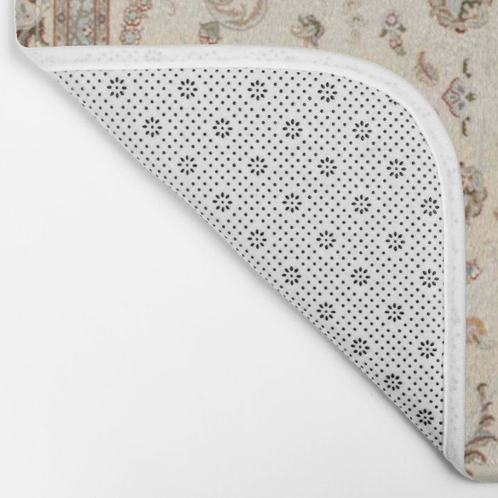 Antique Persian Delicate Ivory Cream  Bath Mat Gallery Image 2