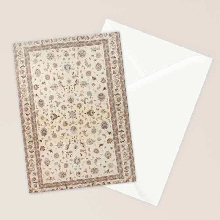 Antique Persian Delicate Ivory Cream  Stationery Card Gallery Image 2