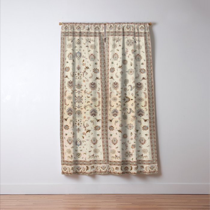 Antique Persian Delicate Ivory Cream  Window Curtain Gallery Image 3