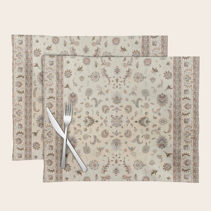 Antique Persian Delicate Ivory Cream  Placemat Gallery Image 1