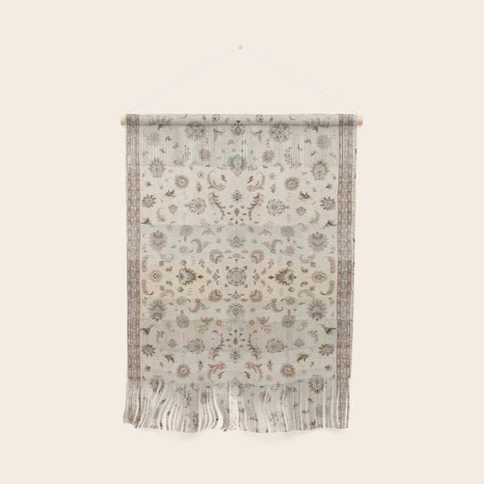 Antique Persian Delicate Ivory Cream  Wall Hanging Gallery Image 1