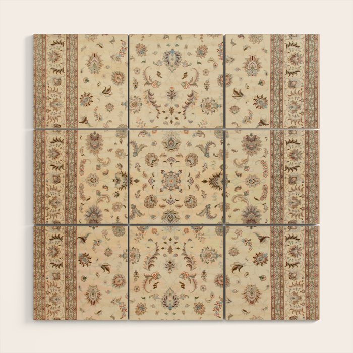 Antique Persian Delicate Ivory Cream  Wood Wall Art Gallery Image 1