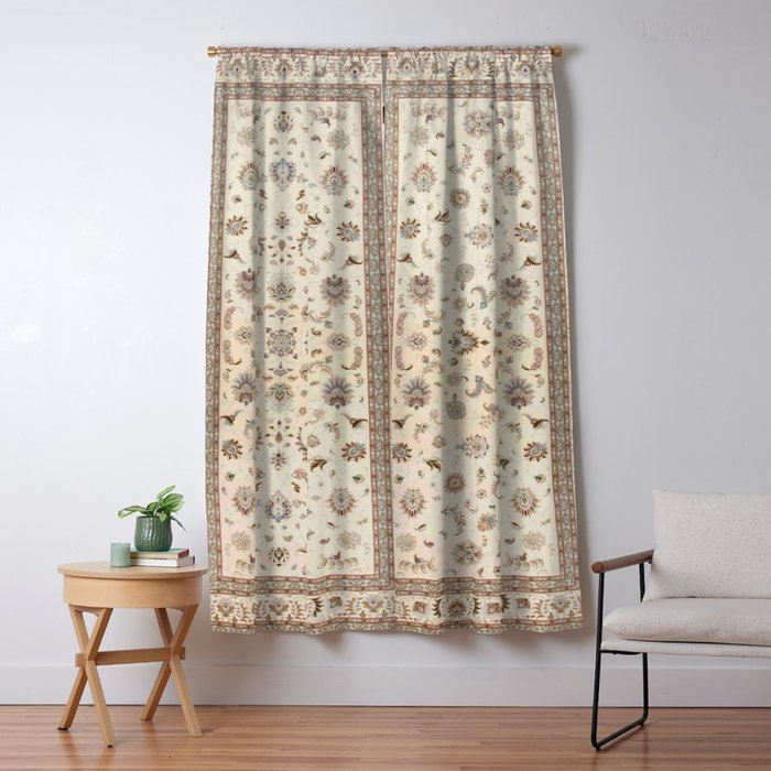 Antique Persian Delicate Ivory Cream  Window Curtain Gallery Image 1