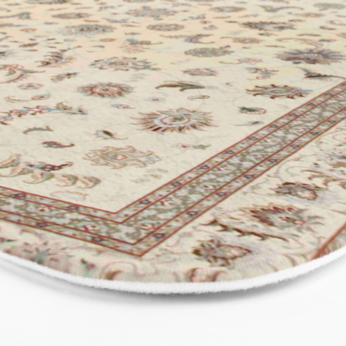 Antique Persian Delicate Ivory Cream  Bath Mat Gallery Image 3