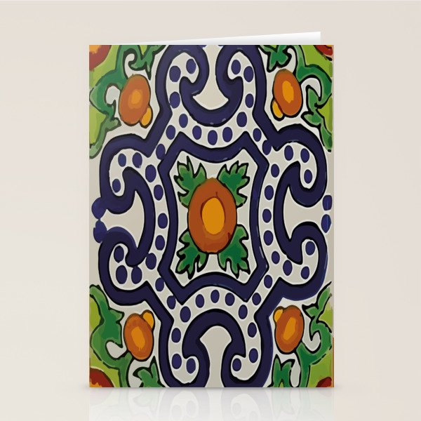 Oranges talavera tile abstract pattern modern decoration Stationery Card Gallery Image 2