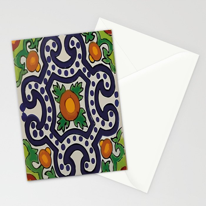 Oranges talavera tile abstract pattern modern decoration Stationery Card Gallery Image 2