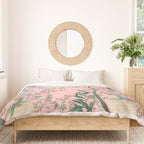 Chinoiserie Pink Fresco Floral Garden Birds Oriental Botanical Duvet Cover Gallery Image 3