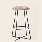 Chinoiserie Pink Fresco Floral Garden Birds Oriental Botanical Stool Gallery Image 1
