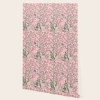 Chinoiserie Pink Fresco Floral Garden Birds Oriental Botanical Wallpaper Gallery Image 2