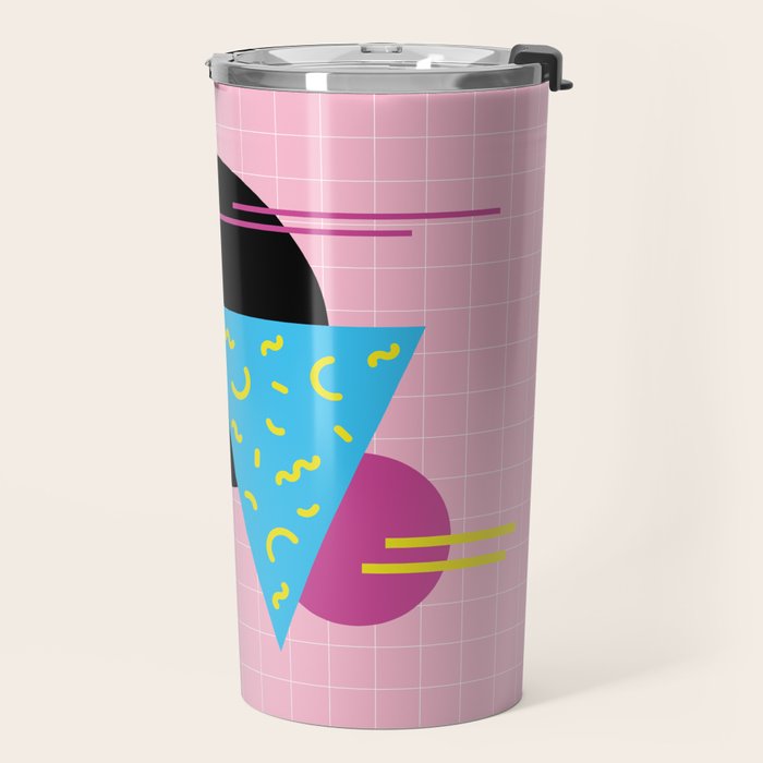 Memphis pattern 63 - 80s / 90s Retro Travel Mug Gallery Image 2