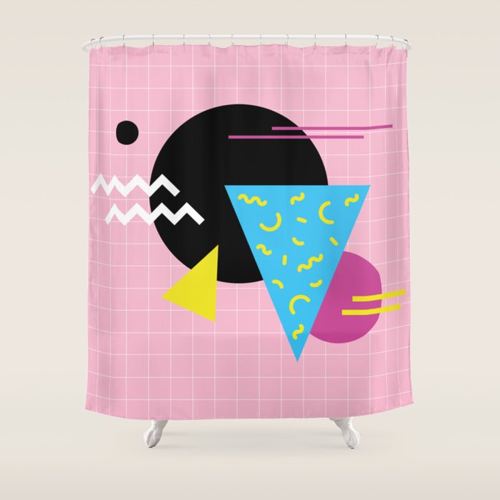 Memphis pattern 63 - 80s / 90s Retro Shower Curtain Gallery Image 1