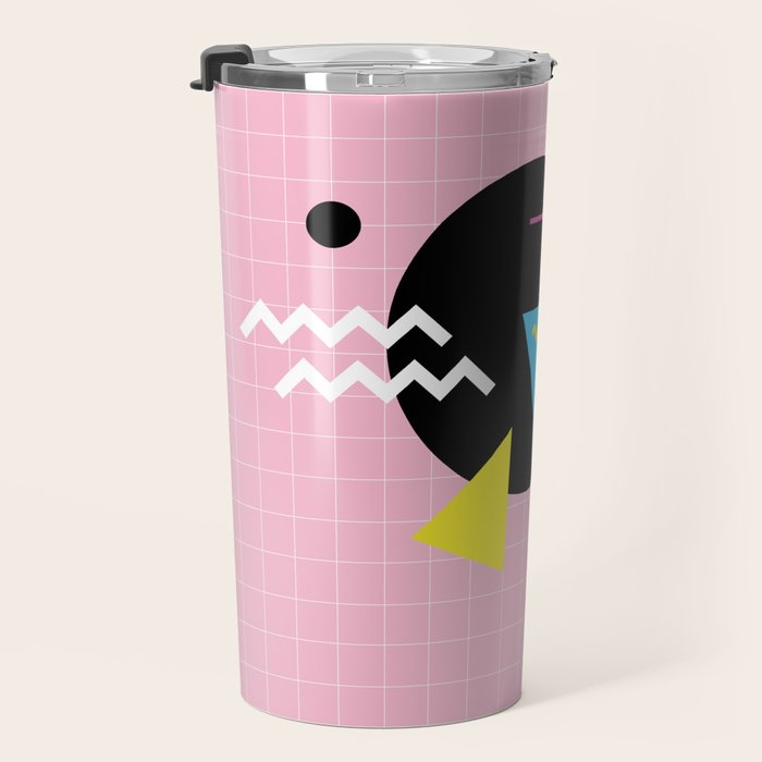 Memphis pattern 63 - 80s / 90s Retro Travel Mug Gallery Image 3