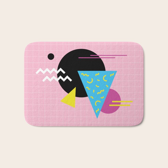 Memphis pattern 63 - 80s / 90s Retro Bath Mat Gallery Image 1
