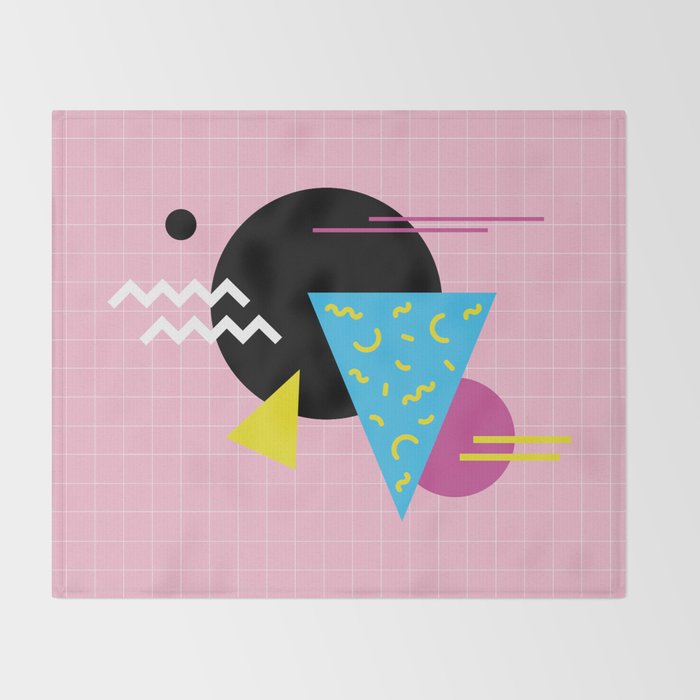 Memphis pattern 63 - 80s / 90s Retro Throw Blanket Gallery Image 2