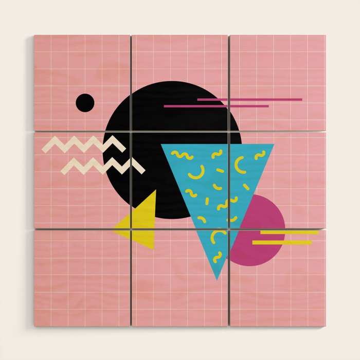 Memphis pattern 63 - 80s / 90s Retro Wood Wall Art Gallery Image 1