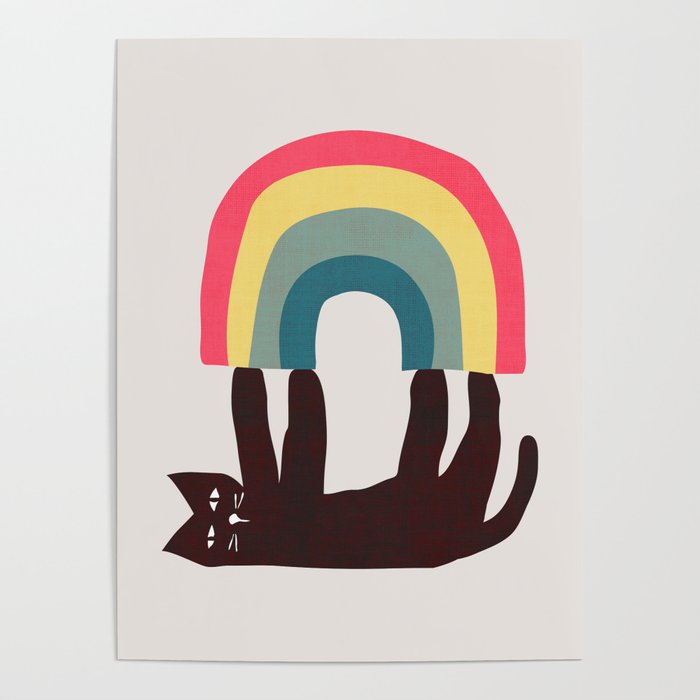 Cat with rainbow Poster Gallery Image 4