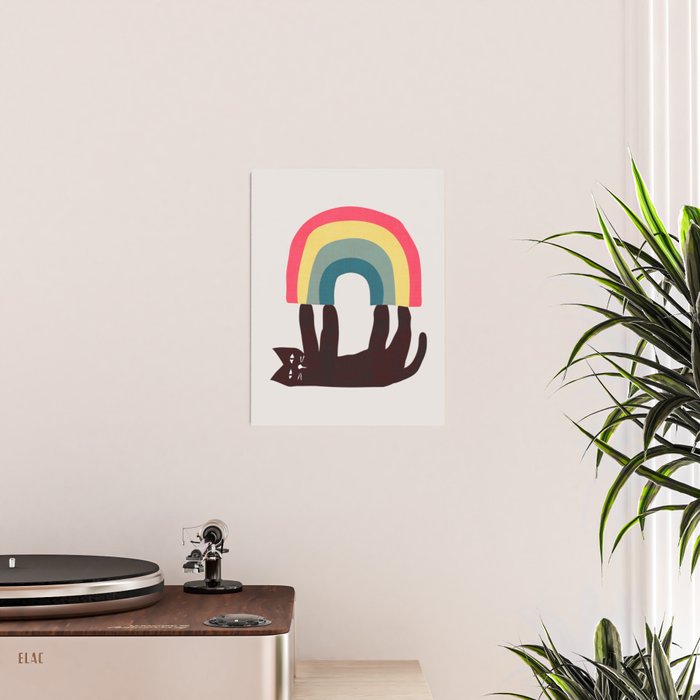 Cat with rainbow Poster Gallery Image 2