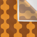 Retro 70s Mid Century Ogee A-Go-Go Wobbly Vertical Stripes Brown and Orange Wall Tapestry Gallery Image 3