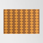Retro 70s Mid Century Ogee A-Go-Go Wobbly Vertical Stripes Brown and Orange Rug Gallery Image 2