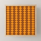 Retro 70s Mid Century Ogee A-Go-Go Wobbly Vertical Stripes Brown and Orange Mini Art Print Gallery Image 1