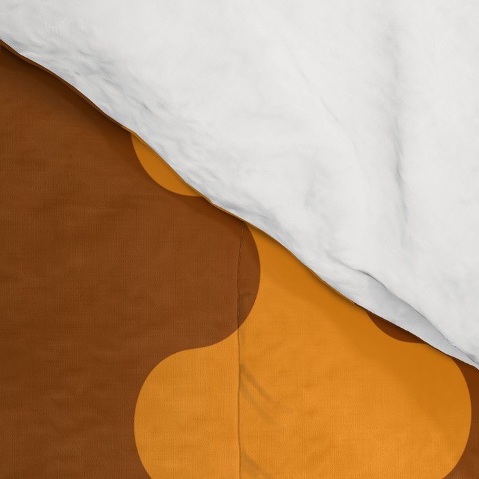 Retro 70s Mid Century Ogee A-Go-Go Wobbly Vertical Stripes Brown and Orange Comforter Gallery Image 4
