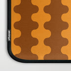 Retro 70s Mid Century Ogee A-Go-Go Wobbly Vertical Stripes Brown and Orange Laptop Sleeve Gallery Image 3