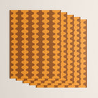 Retro 70s Mid Century Ogee A-Go-Go Wobbly Vertical Stripes Brown and Orange Wrapping Paper Gallery Image 3