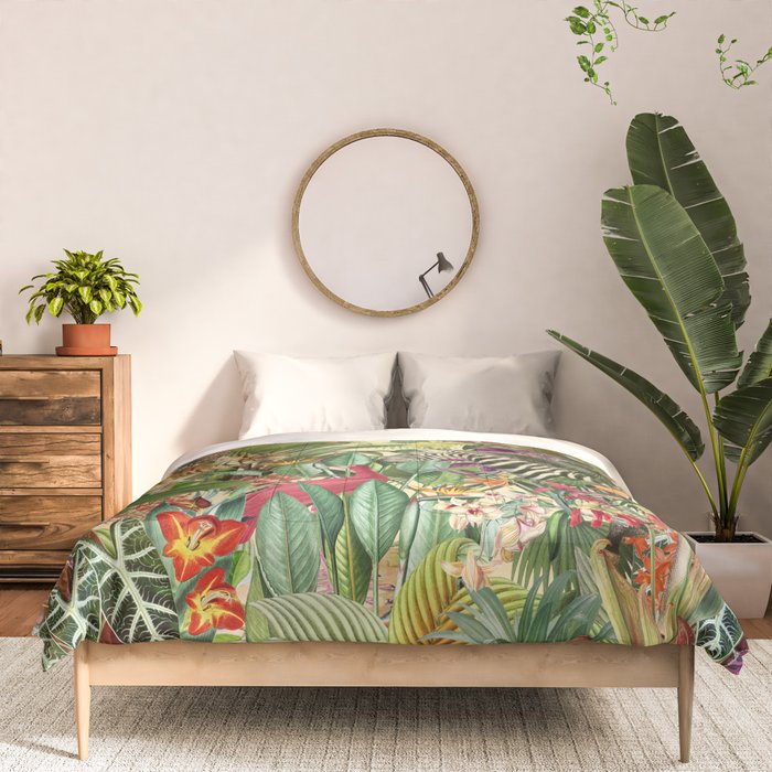 Vintage Tropical Eden on Yellow Comforter Gallery Image 3