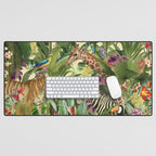 Vintage Tropical Eden on Yellow Desk Mat Gallery Image 1