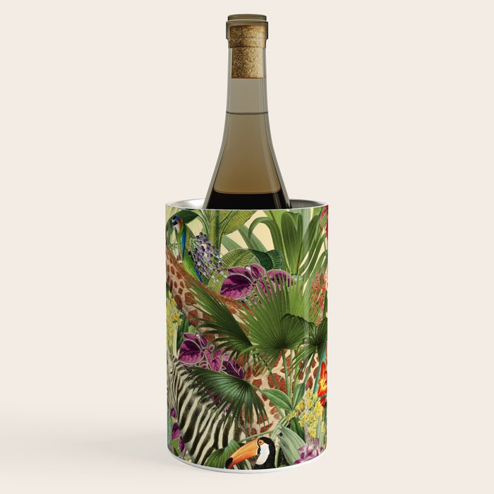 Vintage Tropical Eden on Yellow Wine Chiller Gallery Image 3