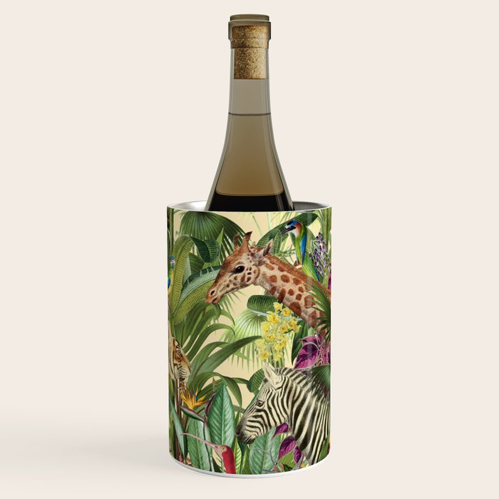 Vintage Tropical Eden on Yellow Wine Chiller Gallery Image 1