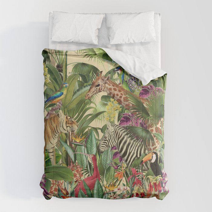 Vintage Tropical Eden on Yellow Comforter Gallery Image 6