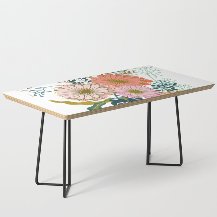 Vintage Bouquet of flowers in warm green colors Coffee Table Gallery Image 1
