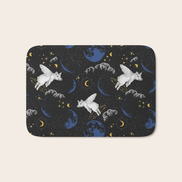 Celestial Pigs of the Night Sky A Bath Mat Gallery Image 1