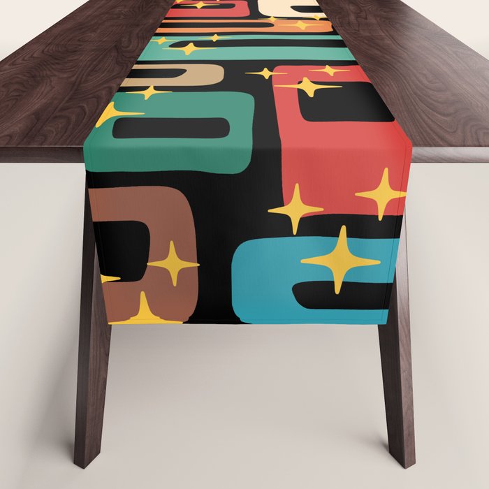 Retro Mid Century Modern Abstract Pattern 223 Table Runner Gallery Image 1