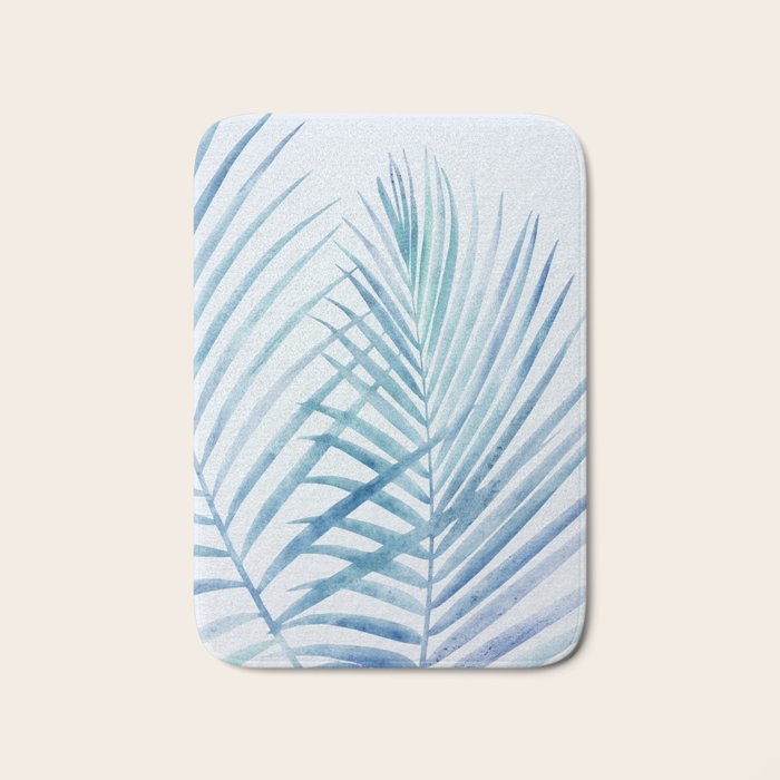 Coastal Palms Watercolor Bath Mat Gallery Image 1
