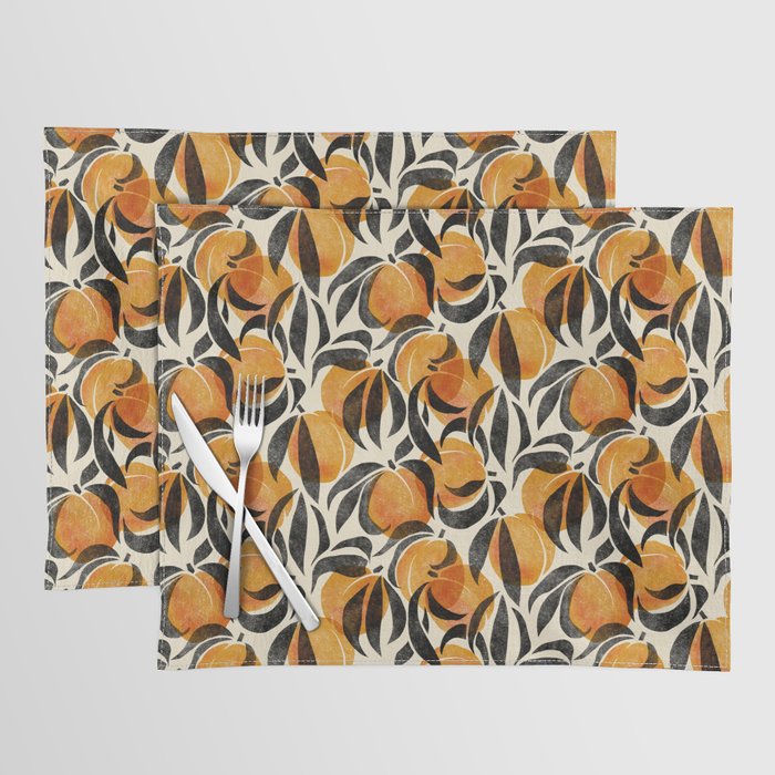 Peaches - marigold & black Placemat Gallery Image 1