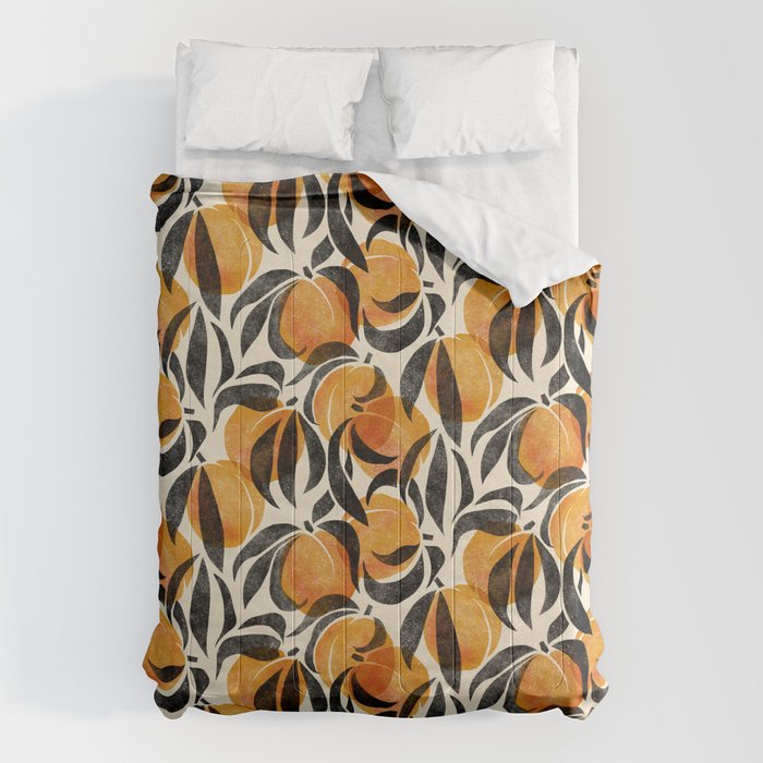 Peaches - marigold & black Comforter Gallery Image 6