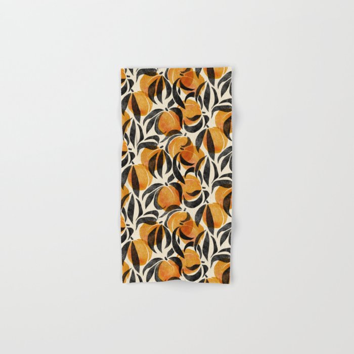 Peaches - marigold & black Bath Towel Gallery Image 1