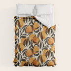 Peaches - marigold & black Duvet Cover Gallery Image 6