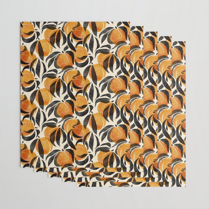 Peaches - marigold & black Wrapping Paper Gallery Image 3