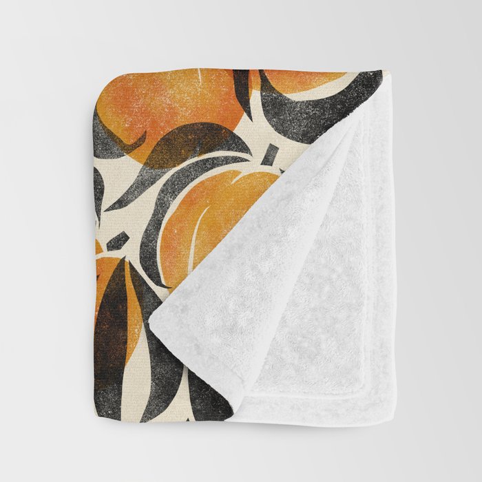 Peaches - marigold & black Throw Blanket Gallery Image 3