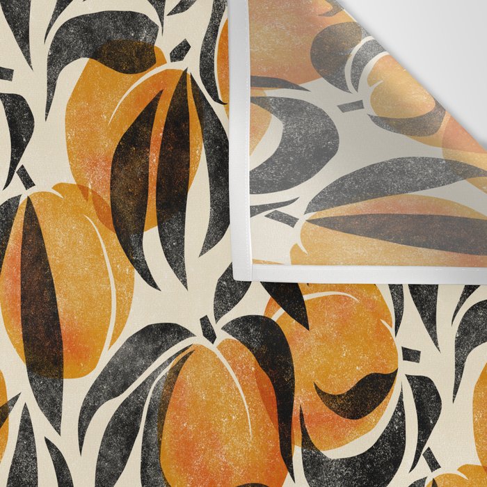 Peaches - marigold & black Wall Tapestry Gallery Image 3